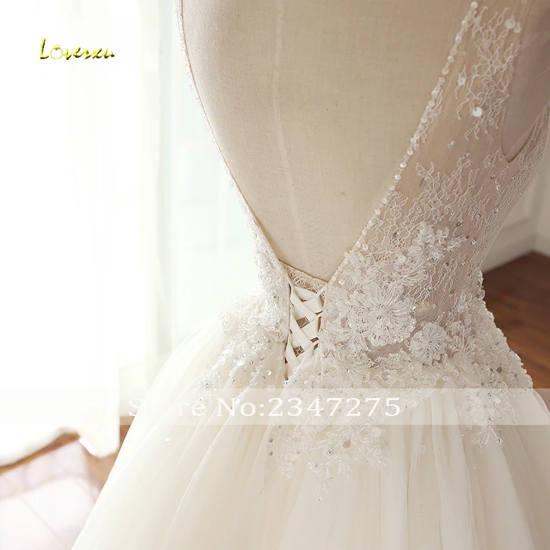 Свадебное платье с открытой спиной Loverxu Robe De Mariee кружевные плиссированные платья