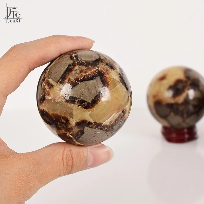 1 шт. хрустальные шары стенд с деревянной основе Дракон septarian Sphere фэн-шуй heaing