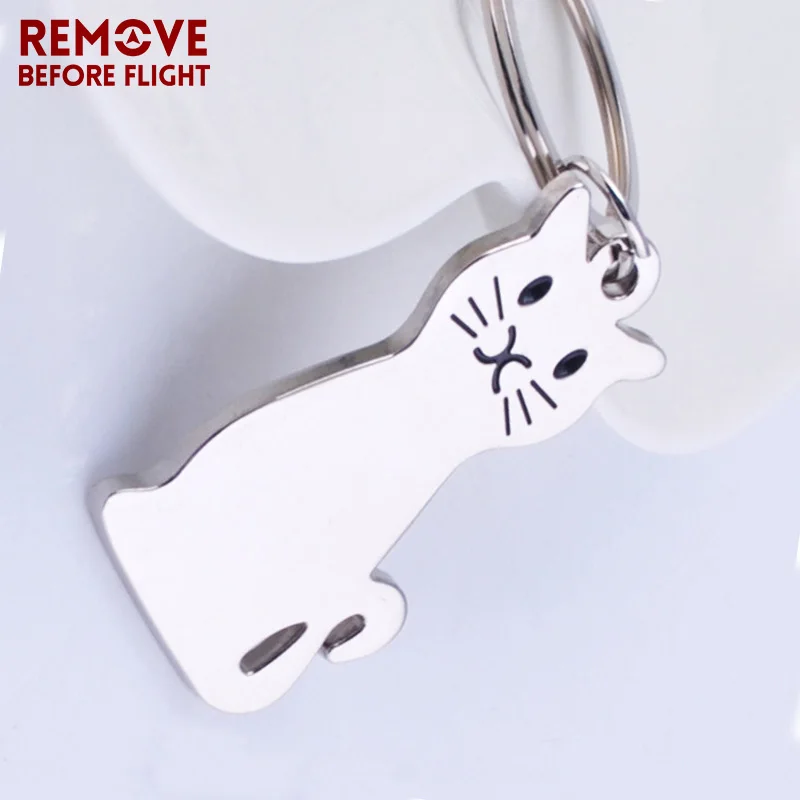 Wholesale Brand New Fashion Jewelry Lovely Kitty Shaped Creative Gifts Silver Color Key Chains for Kids Cat Ring 10 PCS/LOT | Украшения и