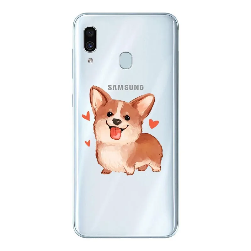 Для Samsung A30 чехол Животные Мягкий ТПУ Прозрачный бампер для Galaxy A10 силиконовый