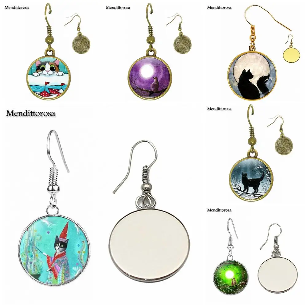 Серьги клипсы для школьниц ювелирные изделия с подвесками в виде сиамского кота