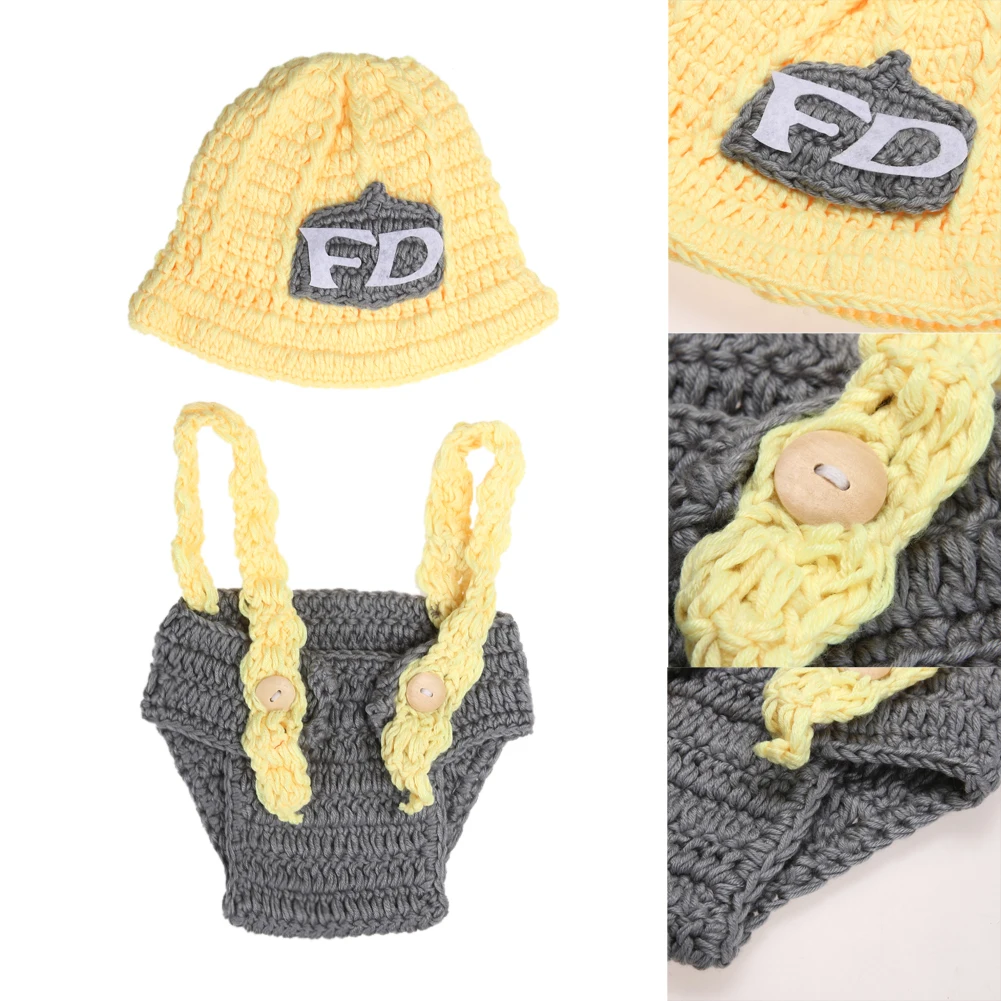 Вязаная шапочка для новорожденных и малышей комплект со штанами на подтяжках