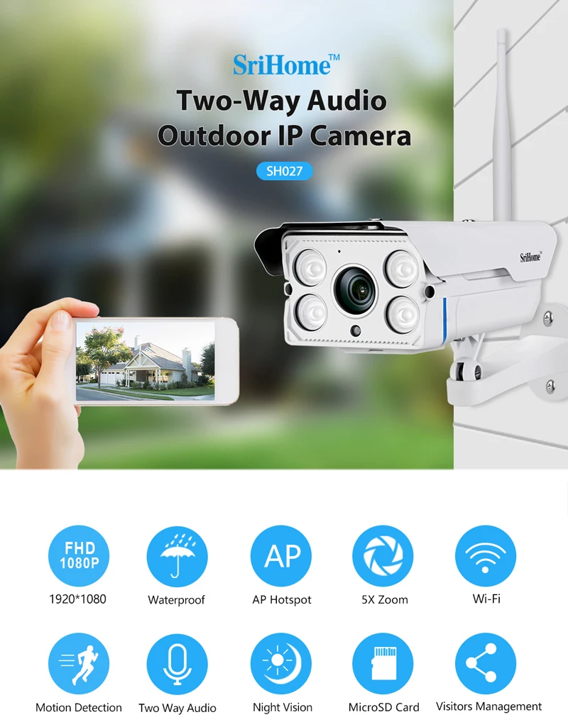 Умный дом открытый IP66 Водонепроницаемый Cam 5X с переменным фокусным расстоянием HD 2.0MP Беспроводной цилиндрическая камера видеонаблюдения двухстороннее аудио CCTV безопасности Видео Камеры скрытого видеонаблюдения