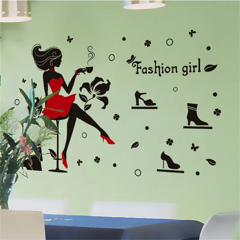 1 шт. модные виниловые наклейки на стену для девочек детской комнаты гостиной