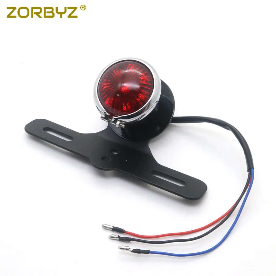 ZORBYZ мотоциклетный Черный винтажный стиль Bates светодиодный задний стоп
