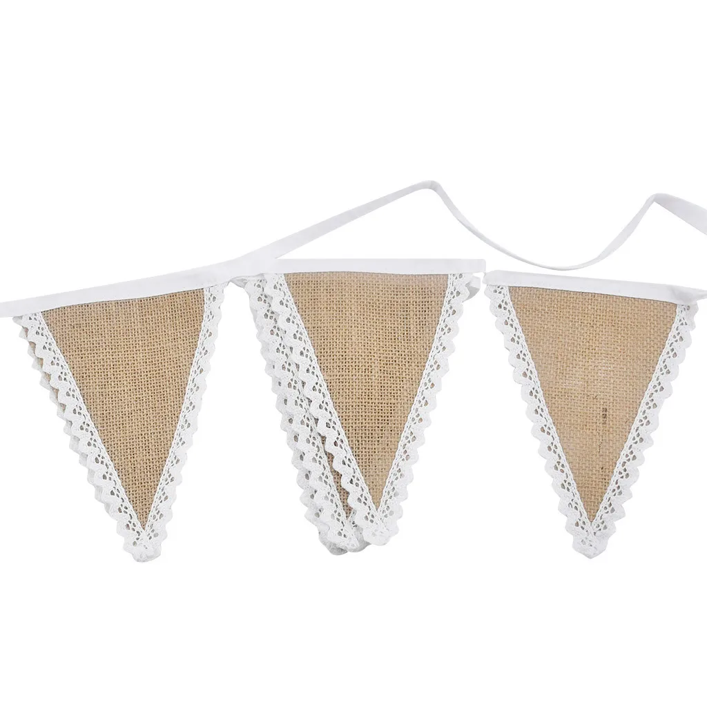 Кружевное полотно флаг Мешковина Рождество свадьба фестиваль украшение