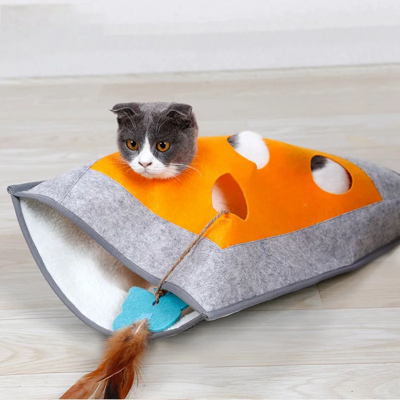Кошка игрушка собака кровать Тоннель спальный мешок теплый удобный щенок зимнее