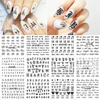1 набор, слайдер для дизайна ногтей, черно-белый алфавит, серия, переводная наклейка, декор для ногтей, сделай сам, модная Татуировка для маникюра, Новинка
