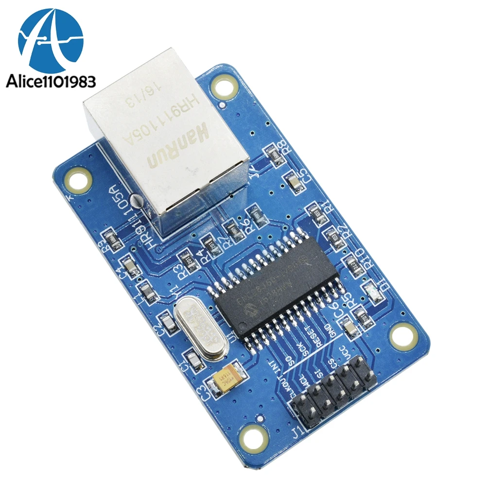 Сетевая плата ENC28J60 LAN Ethernet 25 МГц Кристальный AVR 51 LPC STM32 3 В|Интегральные схемы| |