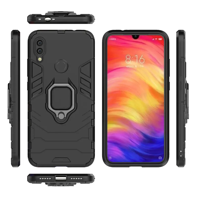 Противоударный чехол-подставка с кольцом на палец для Xiaomi mi 8 lite 9 Red Note 4 5 7 чехол