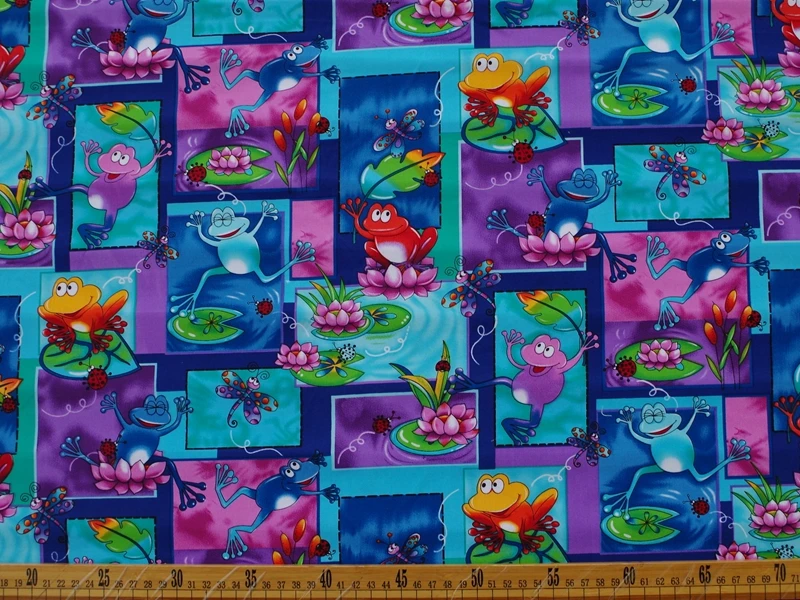 См x см хлопчатобумажная смесь тканая ткань лягушка стрекоза Божья коровка и