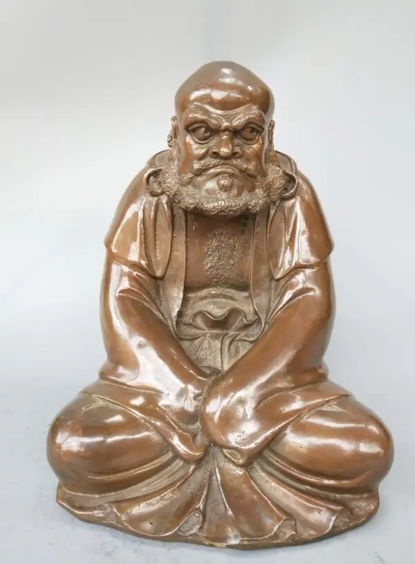 Chinese pure brass Bodhidharma Buddha statue | Дом и сад