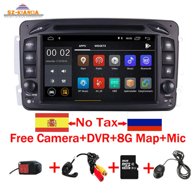 Без налога 7 &quotAndroid 8 1 Автомобильный gps навигатор для Mercedes Benz W209 W203 W463 Viano Vito Wifi 3G
