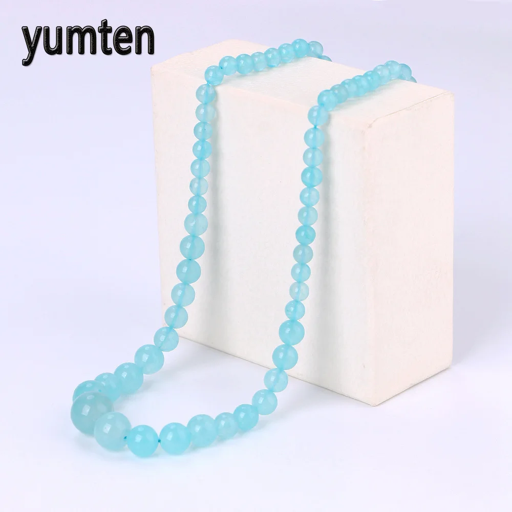 Женское Ожерелье с кристаллами цвета морской волны ожерелье из натурального