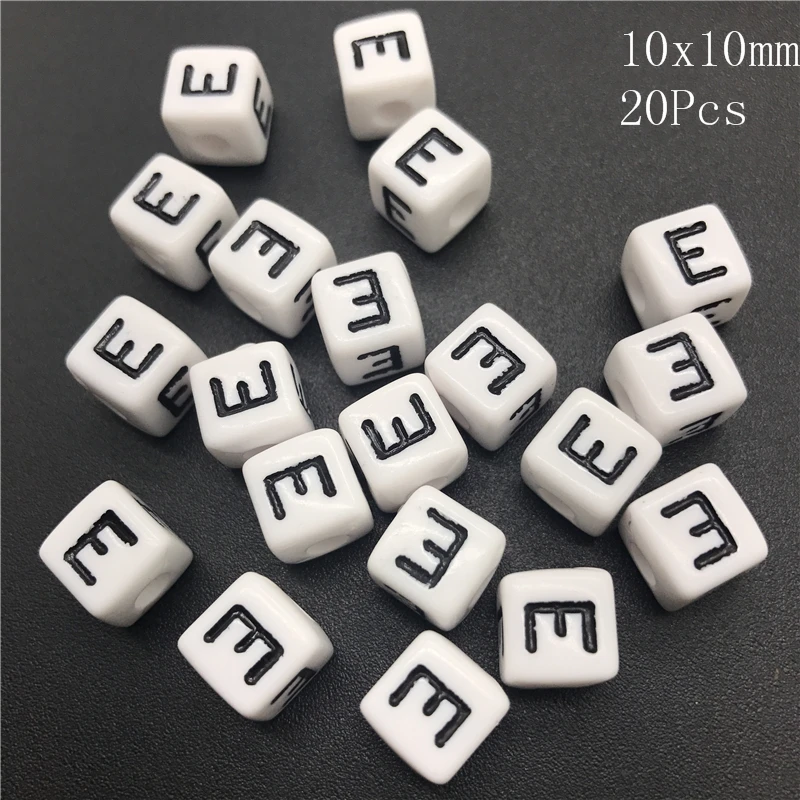 Акриловые бусины разделители для букв E квадратные овальные аксессуары 6 мм 7 10
