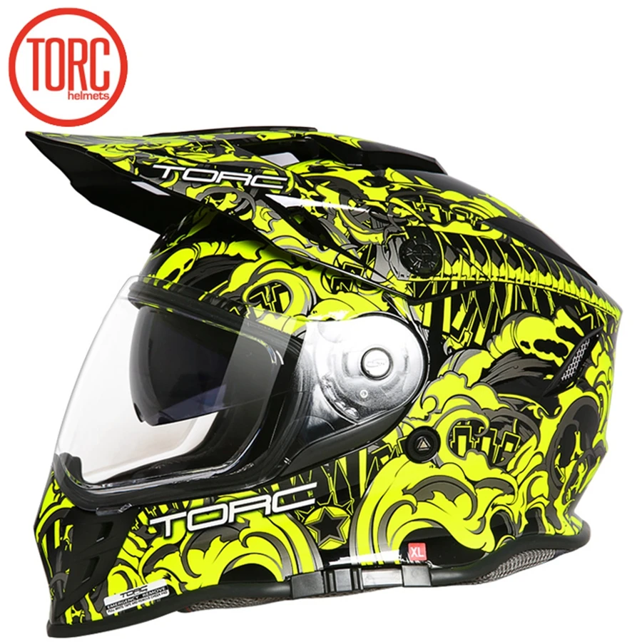 Бесплатная доставка 1 шт. TORC полное лицо точка ECE флип гонки внедорожные Capacete
