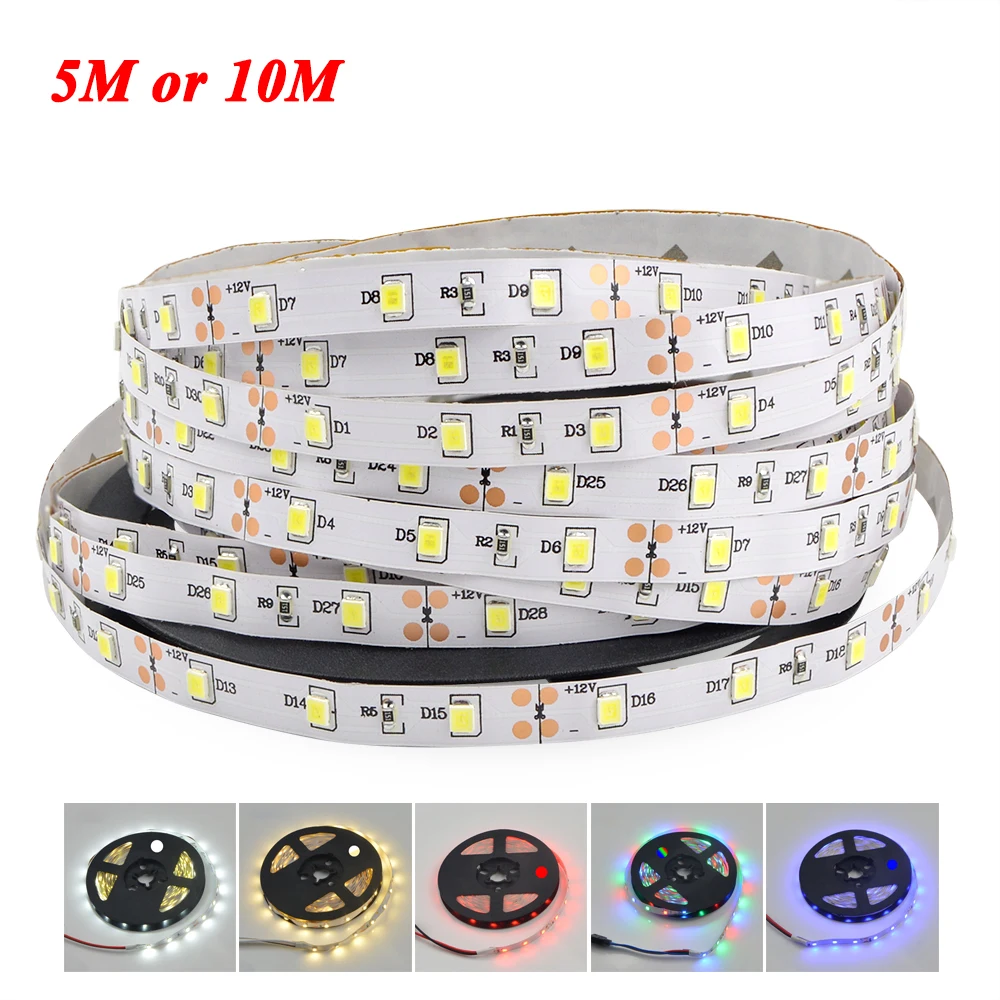 DC12V Indoor декор лента 1 рулон 5 м или 2 рулона 10 2835 3528 SMD более ярче чем 5050 5630