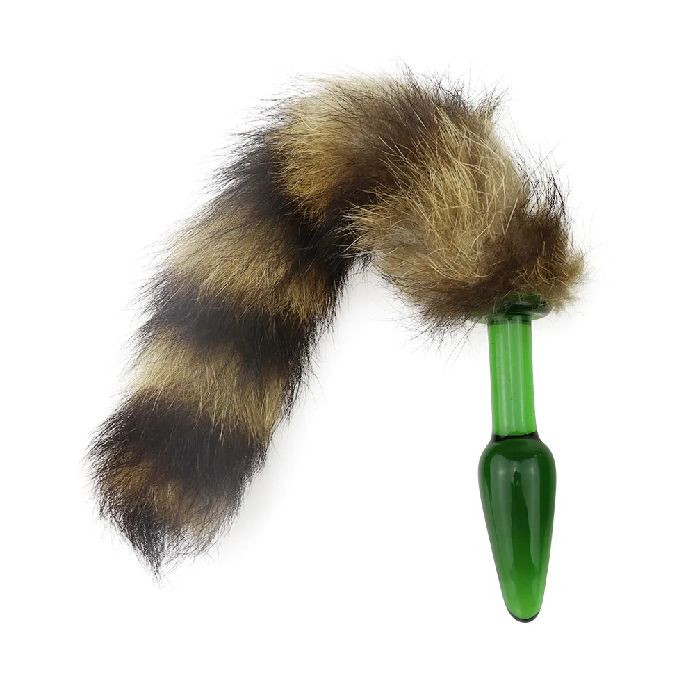 Small Glass Anal Plug Fox Tail Butt Plugs Ass Massage Animal plug Adult Sextoys for Couples Woman Men Cosplay Sex Products | Красота и