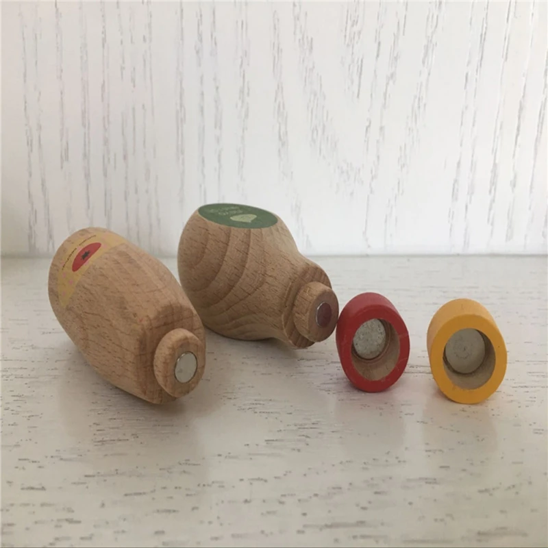 

New Kid Toy Kids Pretend Role Play Kitchen Seasoning Bottle Food Wooden Toy