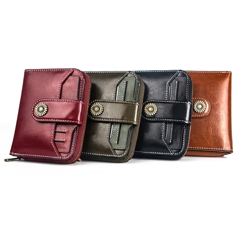 Женский кошелек для монет маленький из натуральной кожи на молнии и подкладе 2019 |