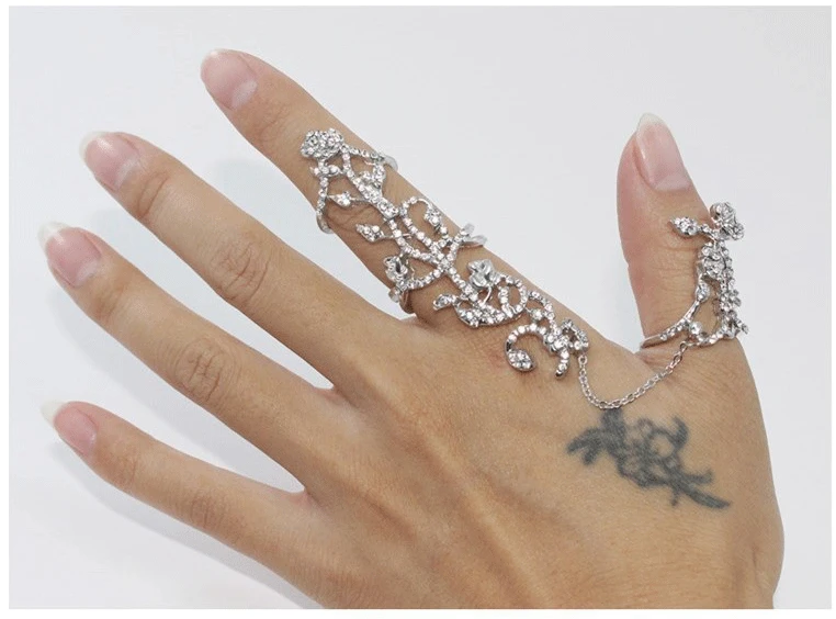 Уникальный дизайн длинное двойное кольцо на фаланг пальца очаровательные