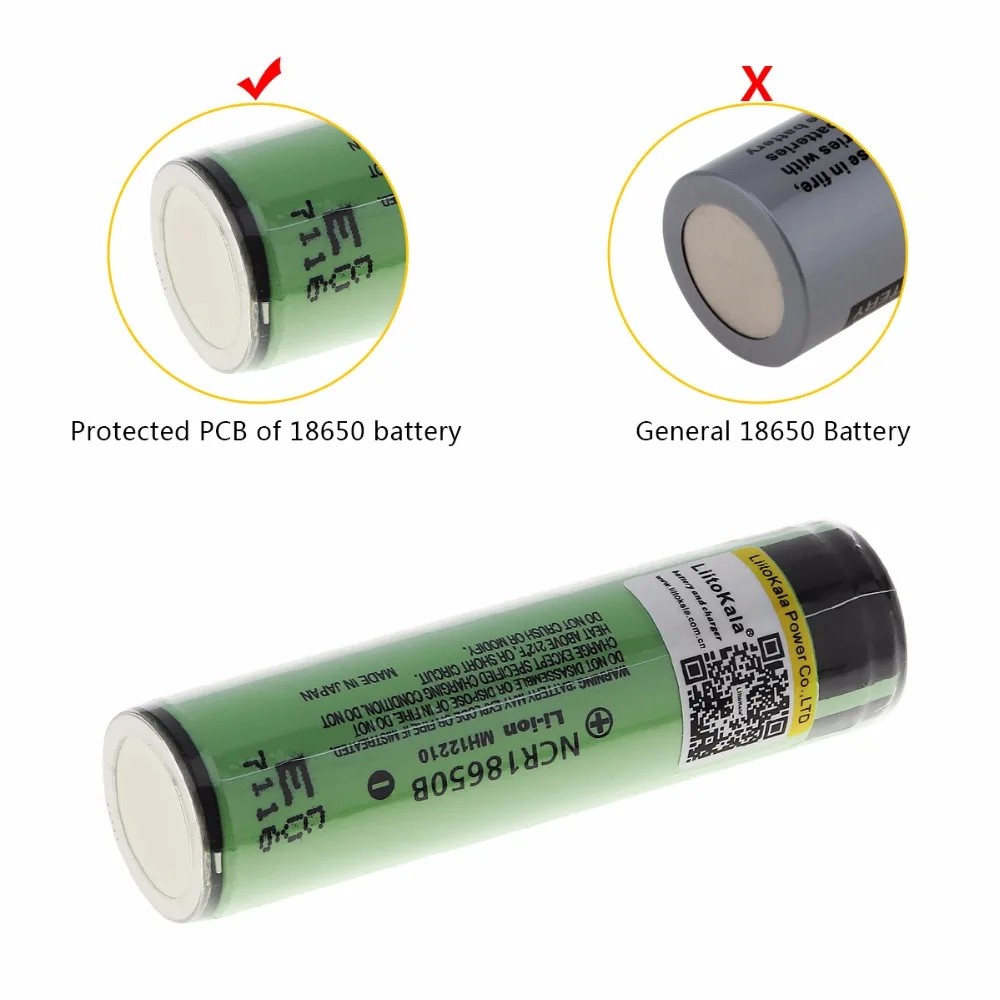 Liitokala NCR18650B 18650 3400 мАч литий ионный аккумулятор высокой емкости с защищенным PCB