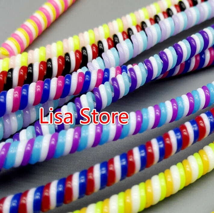 売る 送料 Ems Dhl 500 個トリプル色春保護スリーブの携帯タブレットスパイラルコード電話充電器イヤホンコード