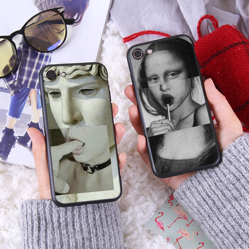 David Art Printing Phone Case for iPhone 6 6s 7 8 Plus X XR XS Max European Soft Cover Luxury Silicone Cases |