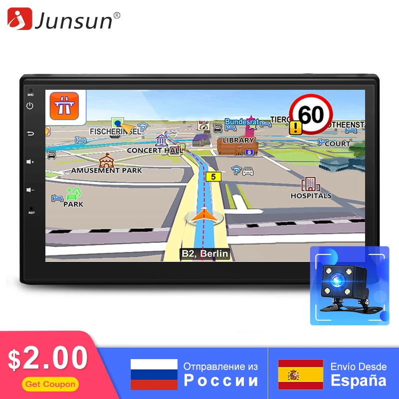 Junsun 2 Din автомобильный DVD радиоприемник для Android мультимедийный плеер с gps