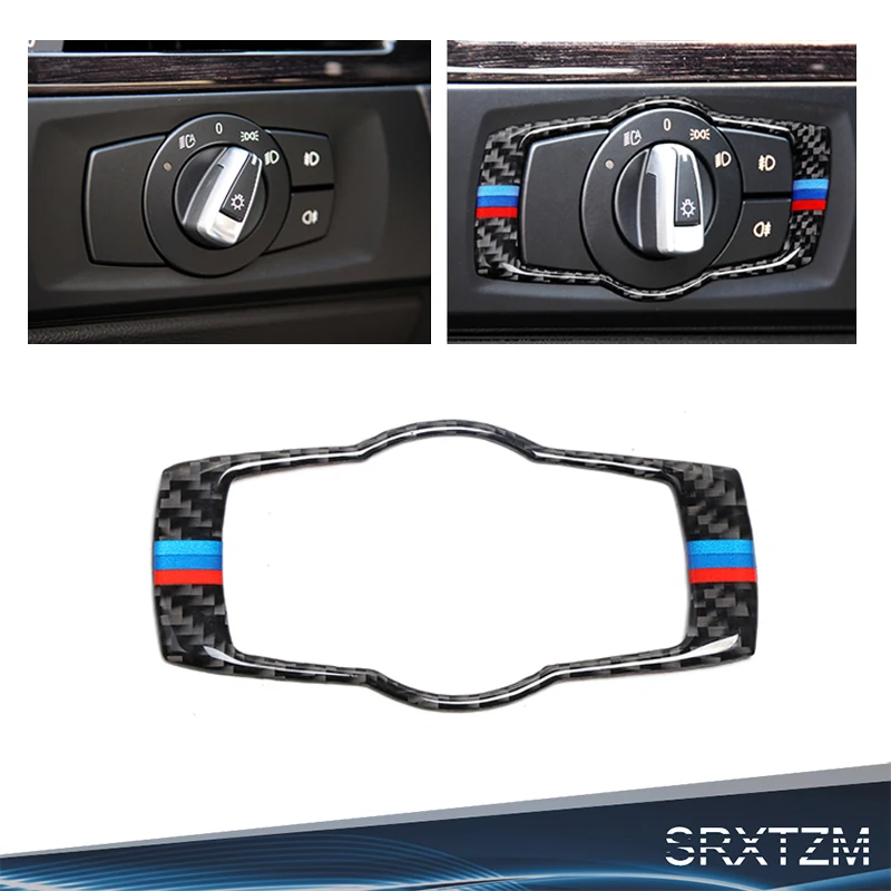 SRXTZM для bmw E90 E92 3 серии 2011 2015 автомобильный налобный переключатель из углеродного