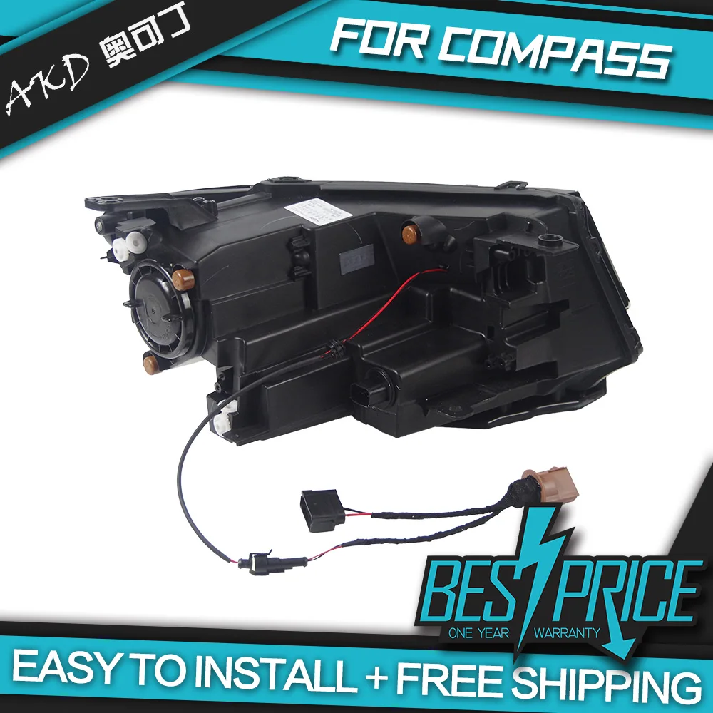 Car Styling for Compass Headlights 2017 LED Headlight DRL Dynamic Signal Hella 5 Bi-Xenon Projector Lens Hid D2H | Автомобили и