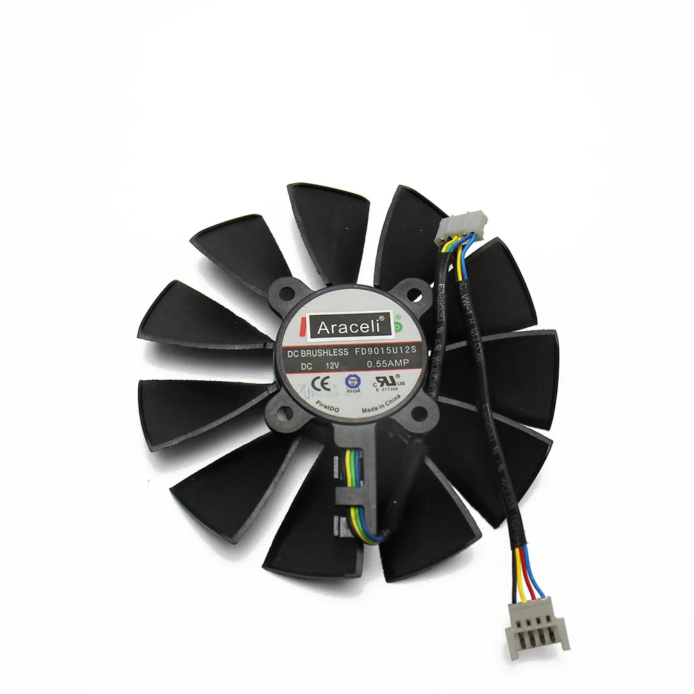 1PCS 2 шт./лот 95 мм FD9015U12S DC 12V 0.55A для ASUS GTX760 780 780TI R9 280 290 R9 280X 290X R9 390 390X GTX970 VGA карта Вентилятор охлаждения - Цвет лезвия: 1PCS