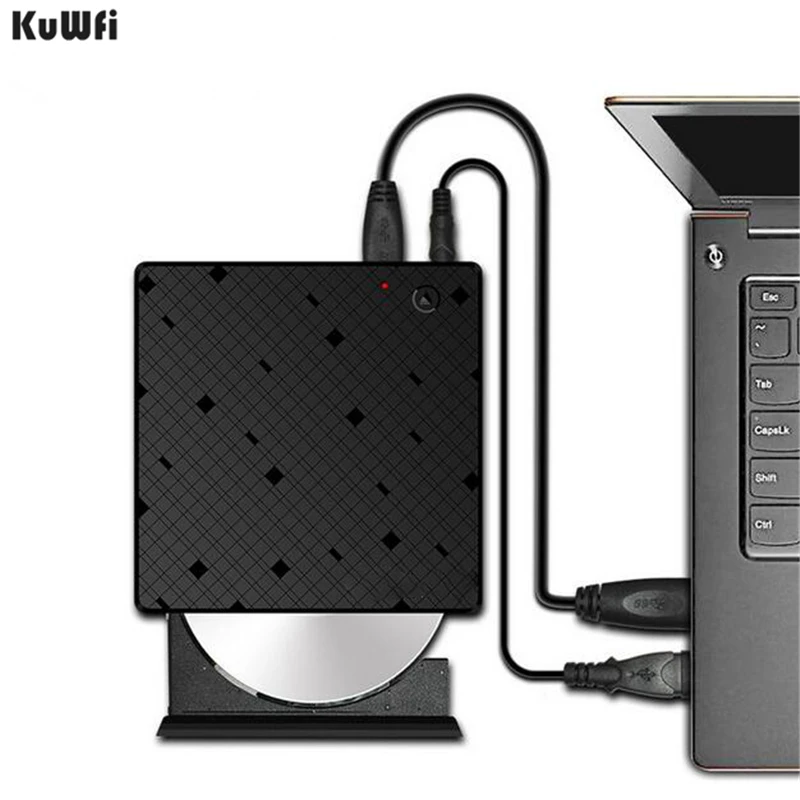 

Внешний привод DVD/CD KuWFi Type C USB 3,1, привод RW CD/DVD ROM, оптический привод для Mac/PC/Apple Laptop/OS/Windows