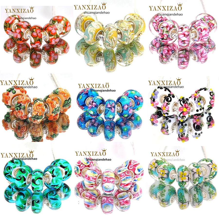 Yanxizao Fit Pandora амулеты сделай сам Серебро 925 Оригинальные подарки для женщин Lampwork