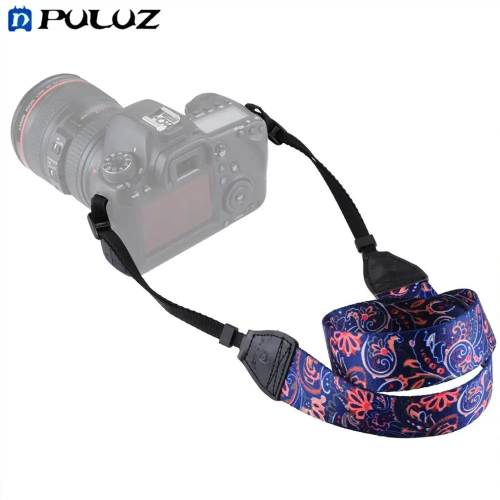 PU6008B PULUZ винтажный этнический стиль цветочные печатные противоскользящие камеры шеи плеча камеры ремень для sony, Canon, SLR/DSLR камеры - Цвет: PU6008B