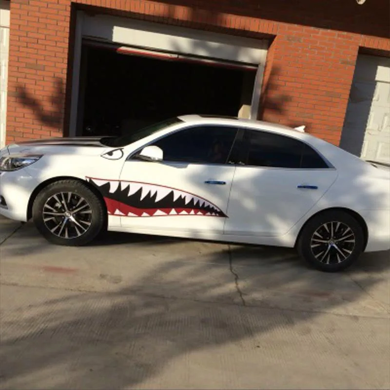 2X DIY акула рот зубы графика ПВХ автомобиля стикер наклейка для автомобиля водонепроницаемый