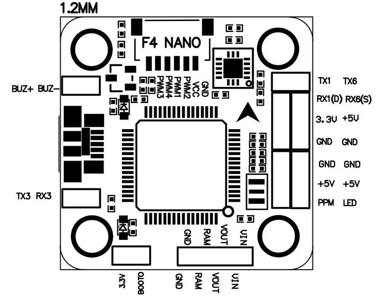 Контроллер полета Micro 20*20 мм Betaflight STM32F4 F4 встроенный BEC OSD для радиоуправляемых
