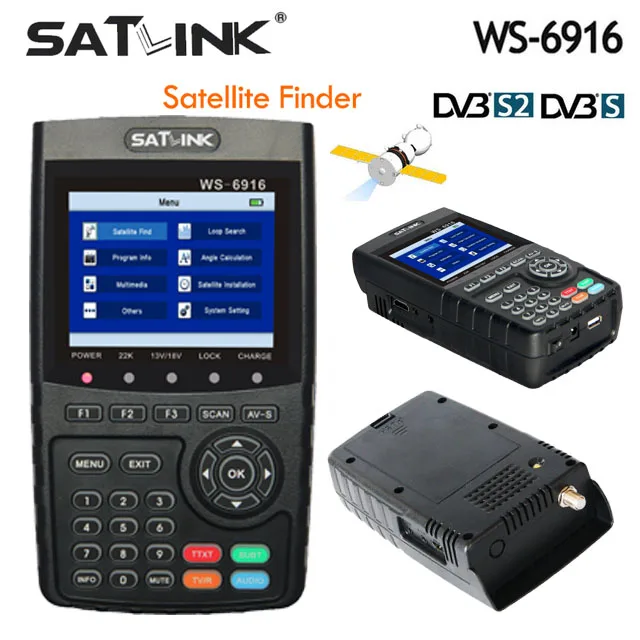 [Натуральная] Satlink WS 6916 HD DVB S2 Высокое разрешение спутниковый искатель 3 5 дюймов MPEG