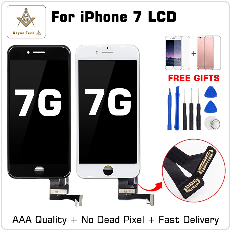 ЖК дисплей для iPhone 7 7G Plus с сенсорным экраном 3D Force в сборе 100% дюймовый отпечаток