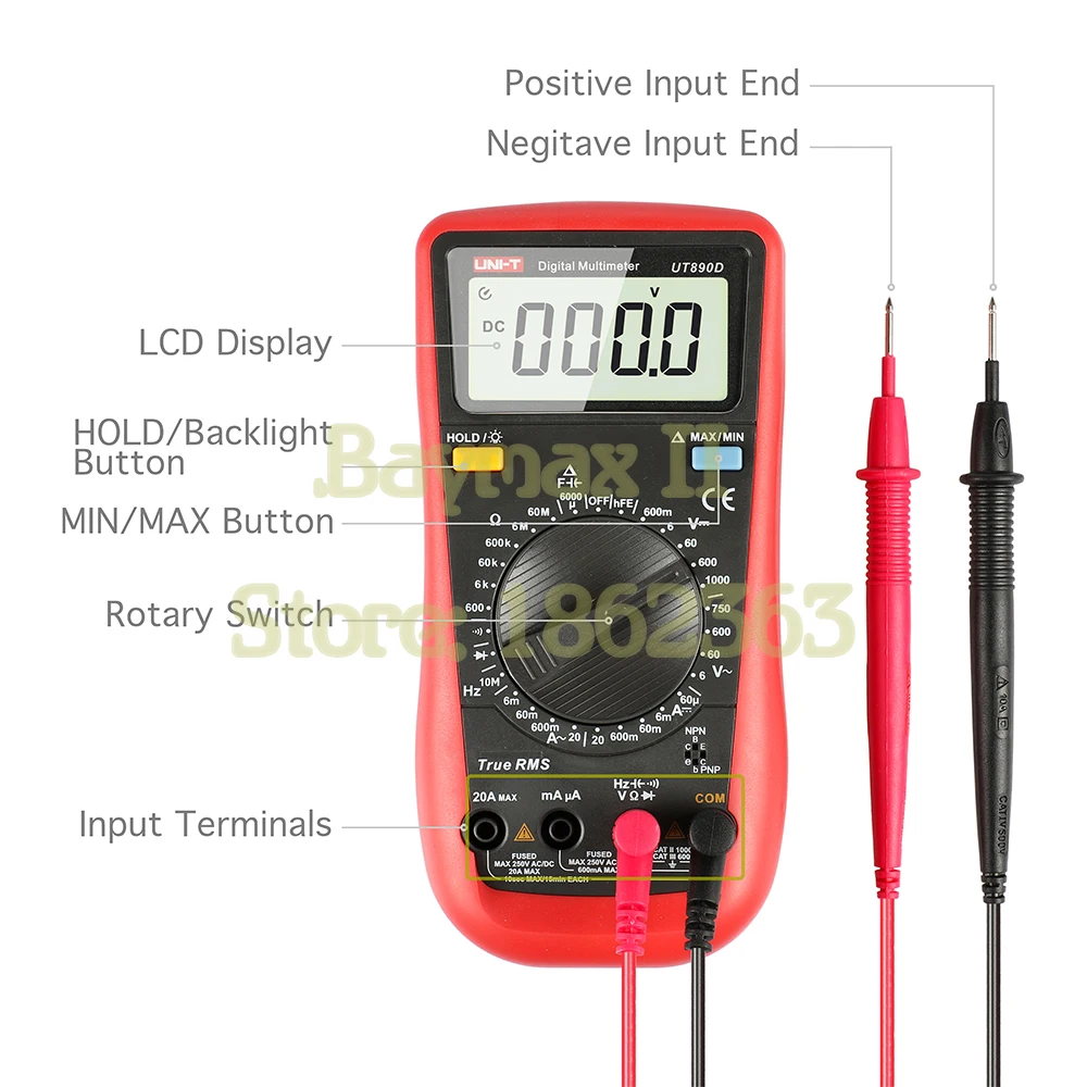UNI T UT890D обратно светильник True Rms 6000 граф происходит автоматическое отключение