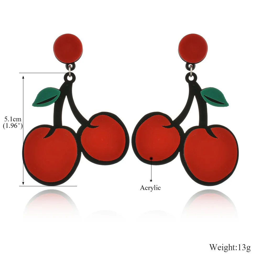 Kemstone модные милые в форме вишни акриловые Висячие серьги для женщин Корейский