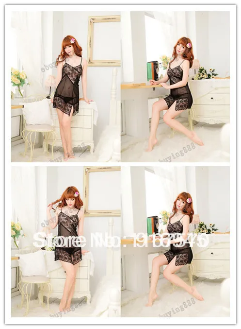 100%New Ladies sexy lingerie lace Suspender temptations Nightgowns | Тематическая одежда и униформа