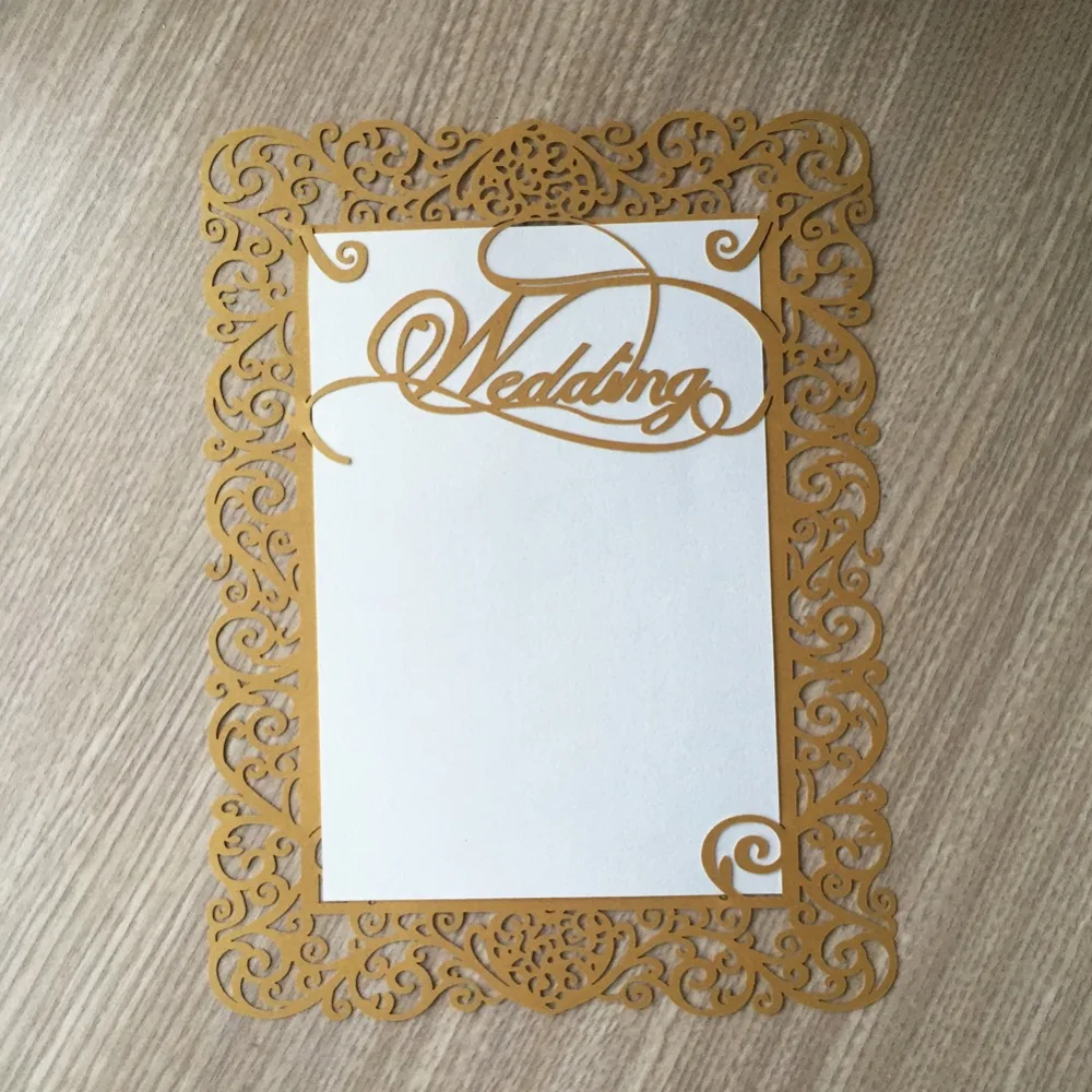 

20pcs New Arrived Laser Cut Single page card with wedding Words Wedding Invitations Card Favor Wedding Birthday Party Decoration