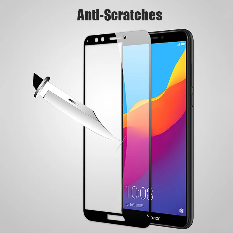 MAKAVO для huawei Honor 7C закаленное Стекло 2.5D полное покрытие Экран протектор Броня