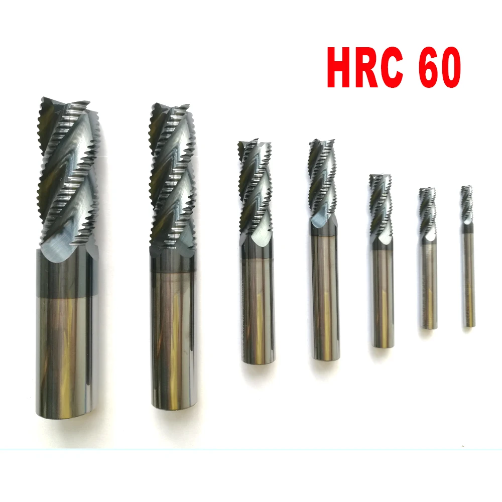 Fresas de desbaste HRC60 de 4mm, 6mm, 8mm, 10mm, 12mm, 4 flautas