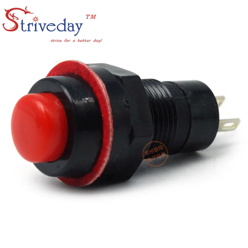10pcs/lot 10mm red green Self locking Mini button switch DS-211 power DIY | Обустройство дома