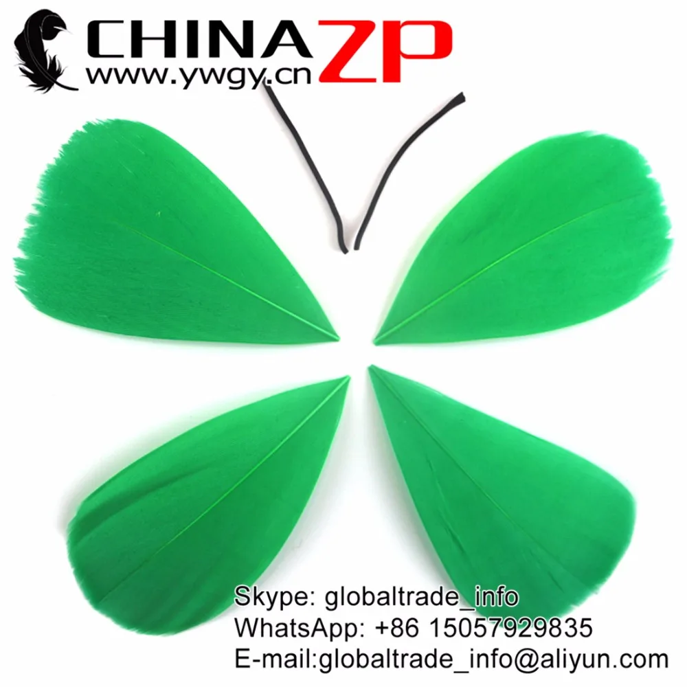 

CHINAZP Size 3~7cm 100pcs/lot Selected Prime Quality Dyed Kelly Green Trimmed Goose Feathers for Fishing Sabiki