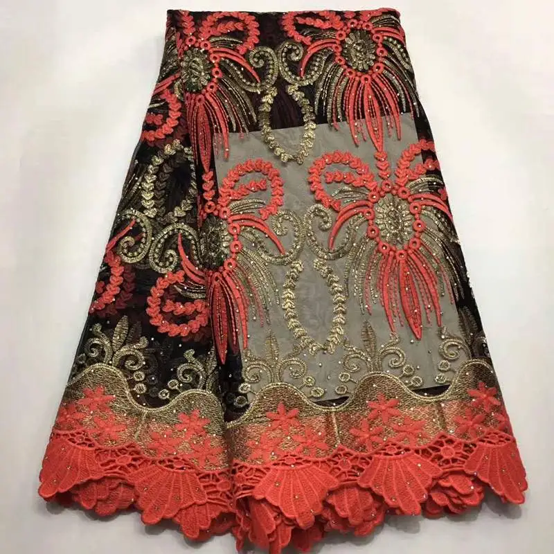 color4 Высококачественная нигерийская кружевная французская чистая кружевная ткань последняя африканская кружевная ткань с петлевая вышивка тонкой сеткой кружевная ткань - Цвет: color4