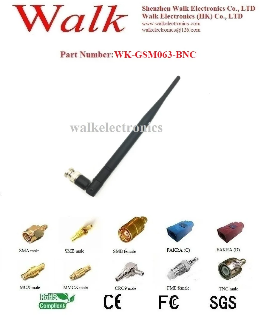 

7.0dBi omni directional BNC male straight flexible gsm gprs rubber antenna elbow cdma quad band BNC stubby antenna