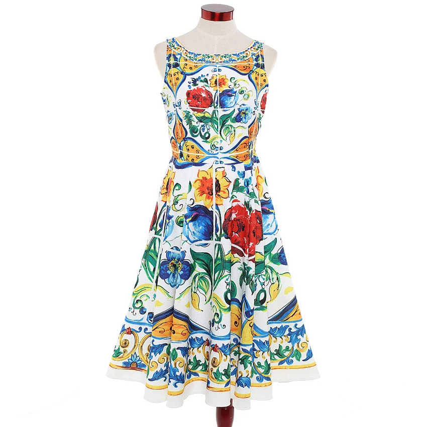 Высокое качество новейшее 2018 дизайнерское подиумное Платье женское без рукавов